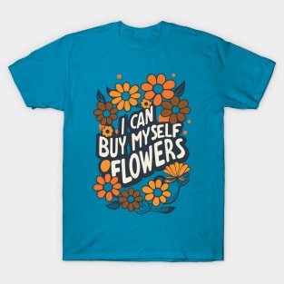 I can by myself flowers, vintage retro design T-Shirt